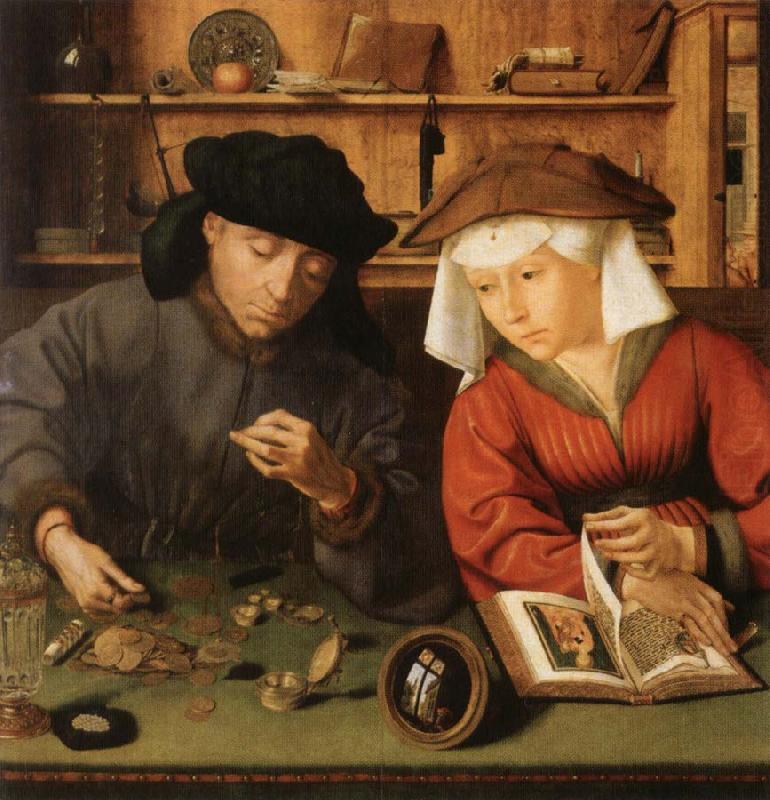 Quentin Massys The Money Changer and His Wife oil painting picture